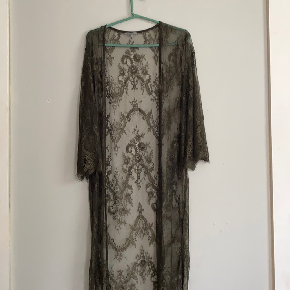 Green lace cami